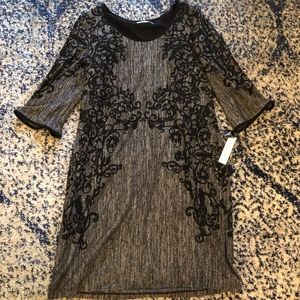 Filagree Print Work Dress with 3/4 Sleeves